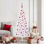 Künstlicher Weihnachtsbaum Weiss 180 cm PVC und Stahl