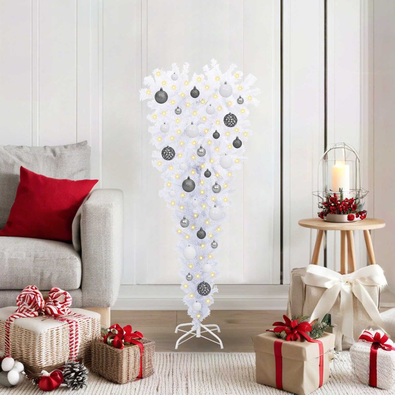 3426687_1.jpg Künstlicher Weihnachtsbaum Weiss 120 cm PVC und Stahl – Bild 1