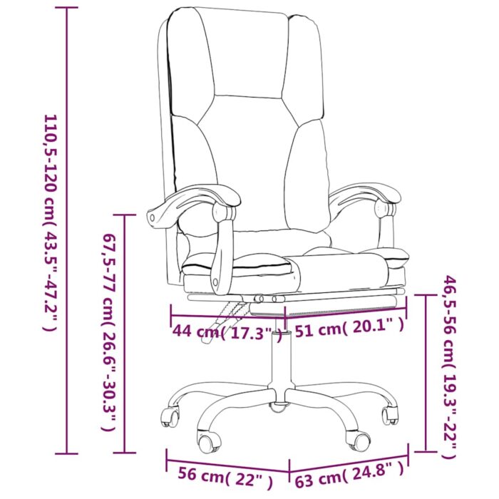 Bürostuhl mit Massagefunktion Taupe Stoff – Bild 12