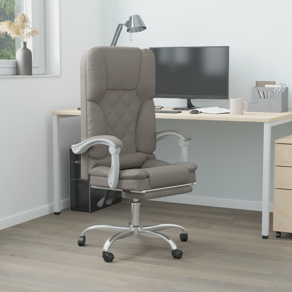 349683_1.jpg Bürostuhl mit Massagefunktion Taupe Stoff – Bild 1