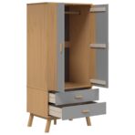 Kleiderschrank OLDEN Braun 76,5x53x172 cm Massivholz Kiefer – Bild 6