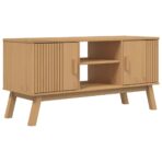 TV-Schrank OLDEN Braun 114x43x57 cm Massivholz Kiefer – Bild 2
