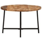 Couchtisch 54x54x35 cm Massivholz Mango und Eisen – Bild 3