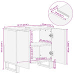 Waschbeckenunterschrank 62x34x58 cm Raues Massives Mangoholz – Bild 11