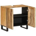 Waschbeckenunterschrank 62x34x58 cm Raues Massives Mangoholz – Bild 2