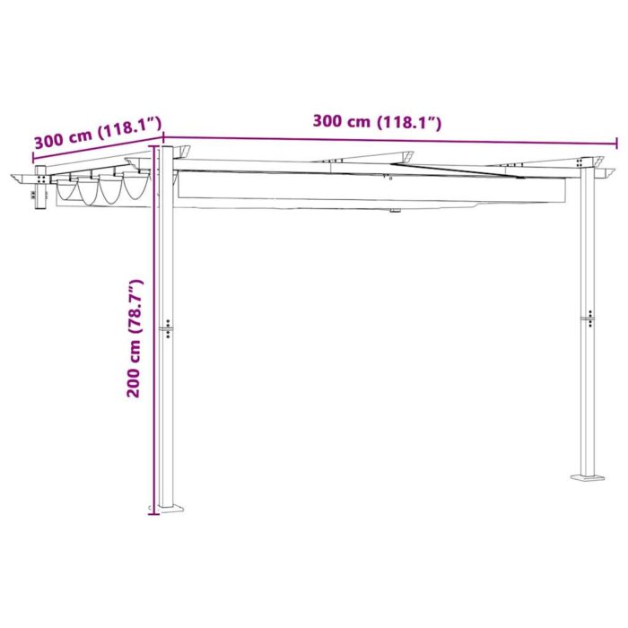 Pavillon Creme 300 x 300 x 200 cm Polyester – Bild 11