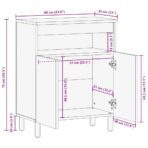 Sideboard Braun 60x33x75 cm Massivholz Mango – Bild 11