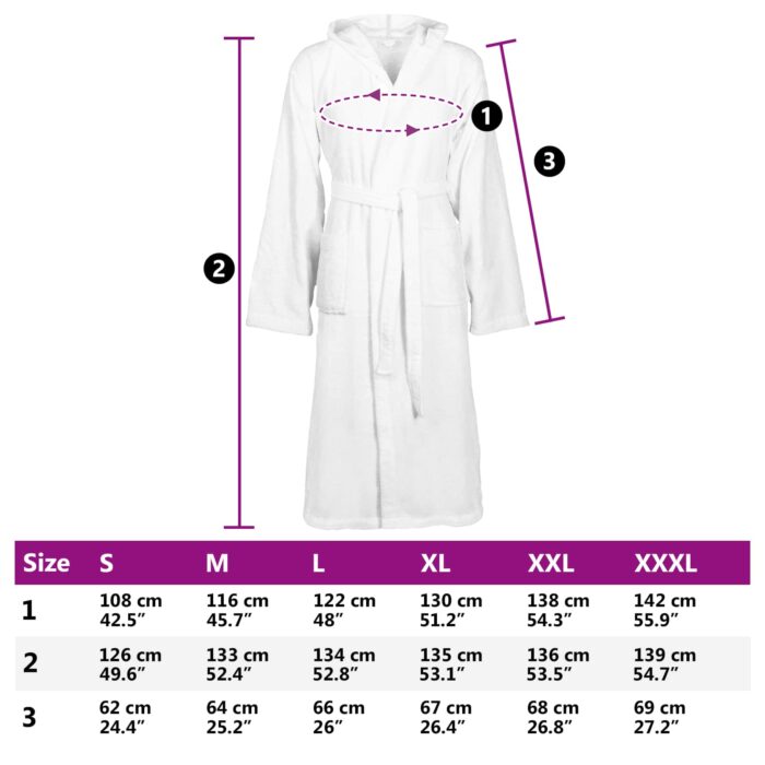 Bademantel KINN Weiss S Baumwolle – Bild 7