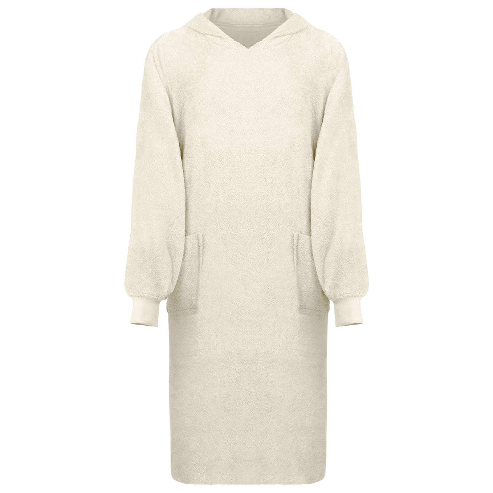 4100884_1.jpg Decken-Hoodie KINN Creme L Baumwolle – Bild 1