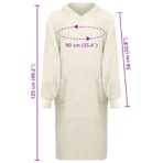 Decken-Hoodie KINN Creme L Baumwolle – Bild 8