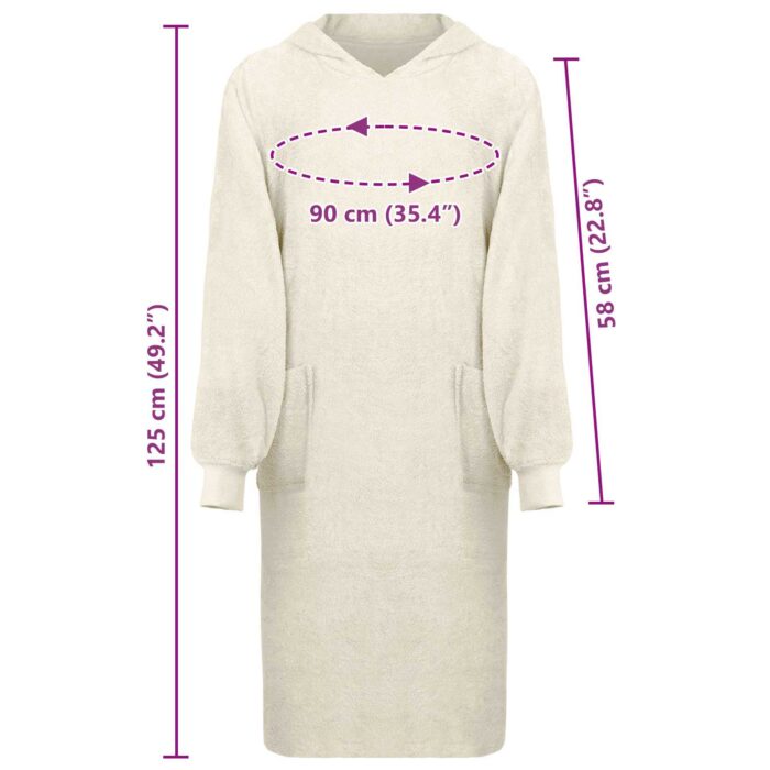 Decken-Hoodie KINN Creme L Baumwolle – Bild 8