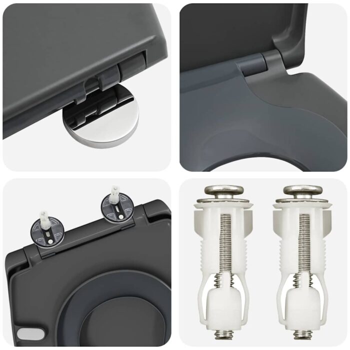 Toilettensitz Anthrazit 47 x 37 x 4 cm Duroplast – Bild 10