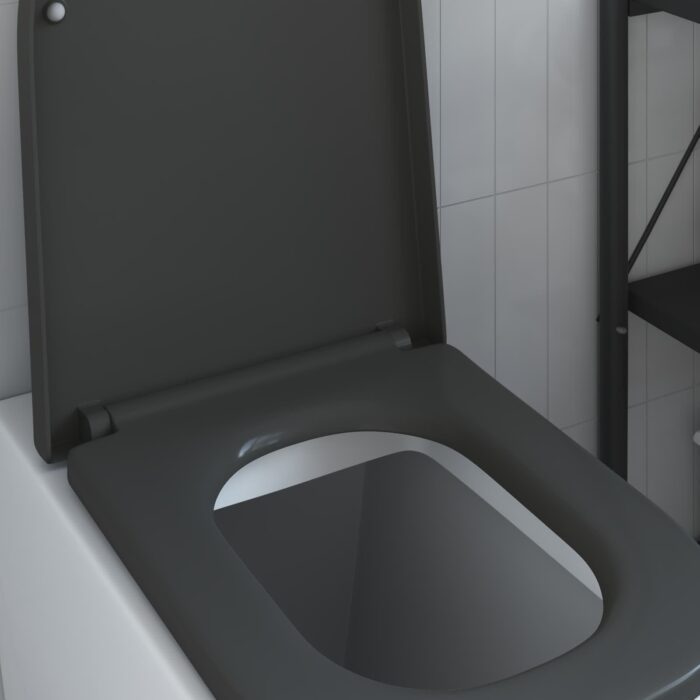 Toilettensitz Anthrazit 47,5 x 35 x 3,6 cm Duroplast – Bild 4