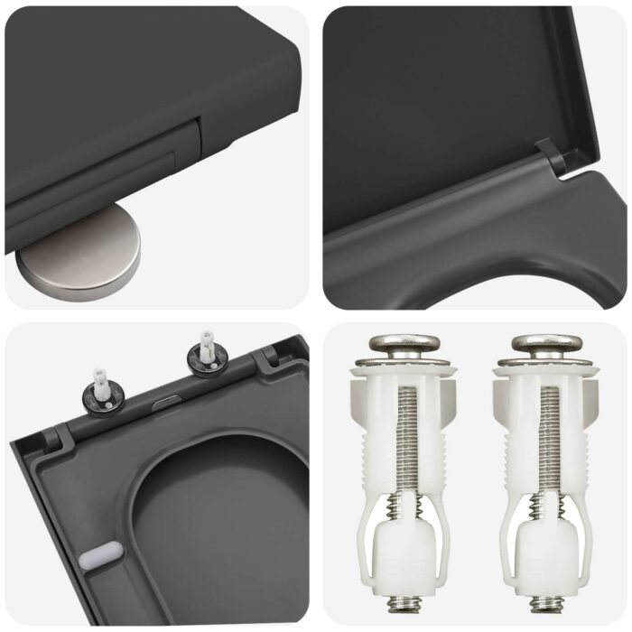 Toilettensitz Anthrazit 47,5 x 35 x 3,6 cm Duroplast – Bild 7