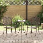 Gartenstuhl 2 pcs Bronze 55 x 55 x 92,5cm Aluminium