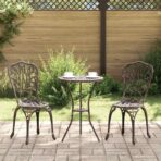 Garten Bistro Set 3 pcs Bronze Aluminium