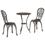Garten Bistro Set 3 pcs Bronze Aluminium – Bild 2