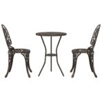 Garten Bistro Set 3 pcs Bronze Aluminium – Bild 6