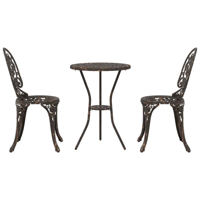 Garten Bistro Set 3 pcs Bronze Aluminium – Bild 6