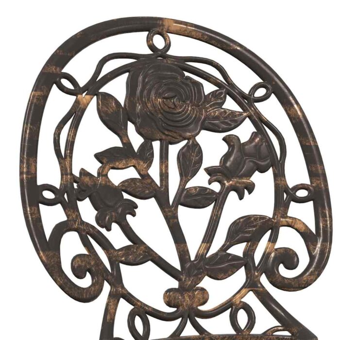 Garten Bistro Set 3 pcs Bronze Aluminium – Bild 9