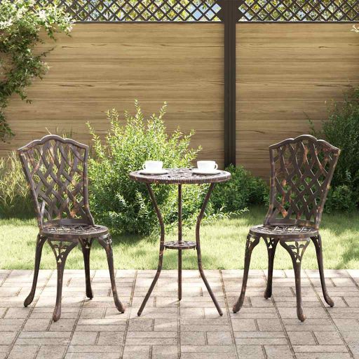 42002390_1.jpg Garten Bistro Set 3 pcs Bronze Aluminium – Bild 1