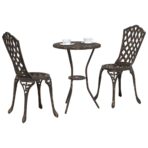 Garten Bistro Set 3 pcs Bronze Aluminium – Bild 3