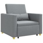 Pull out Sofa Bed Single Hellgrau 90 x 165 x 87 cm Stoff – Bild 2