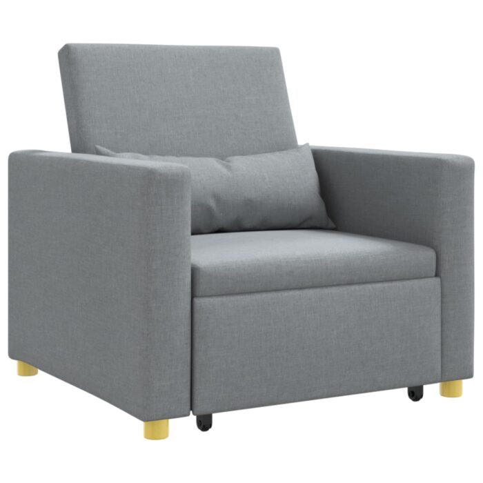 Pull out Sofa Bed Single Hellgrau 90 x 165 x 87 cm Stoff – Bild 2