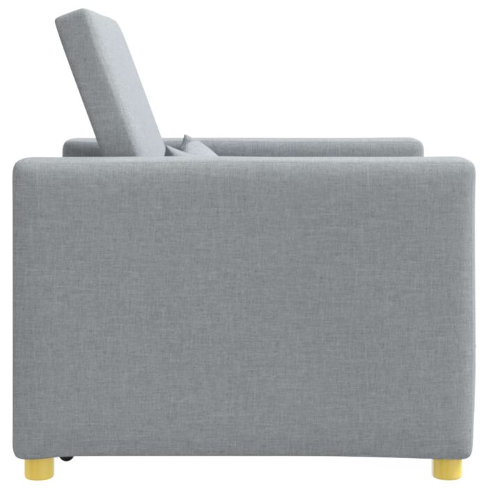 Pull out Sofa Bed Single Hellgrau 90 x 165 x 87 cm Stoff – Bild 6
