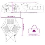Schnell aufbaubares Zelt mit Regenschutz für 12 Personen und schnellen Abbau – Bild 12