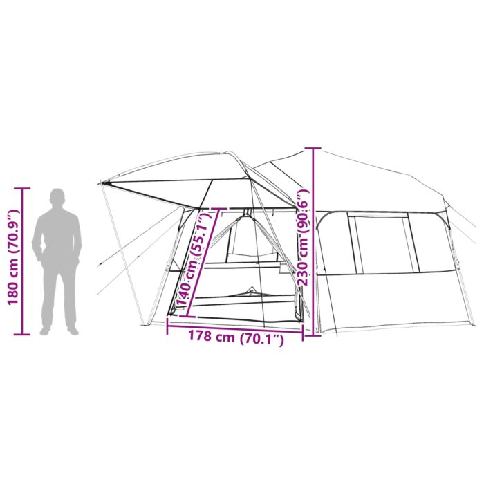 Schnell aufbaubares Zelt mit Regenschutz für 12 Personen und schnellen Abbau – Bild 13