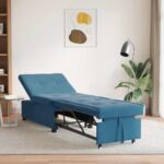 Schlafsofa Blau 194 x 67 x 82 cm Samt