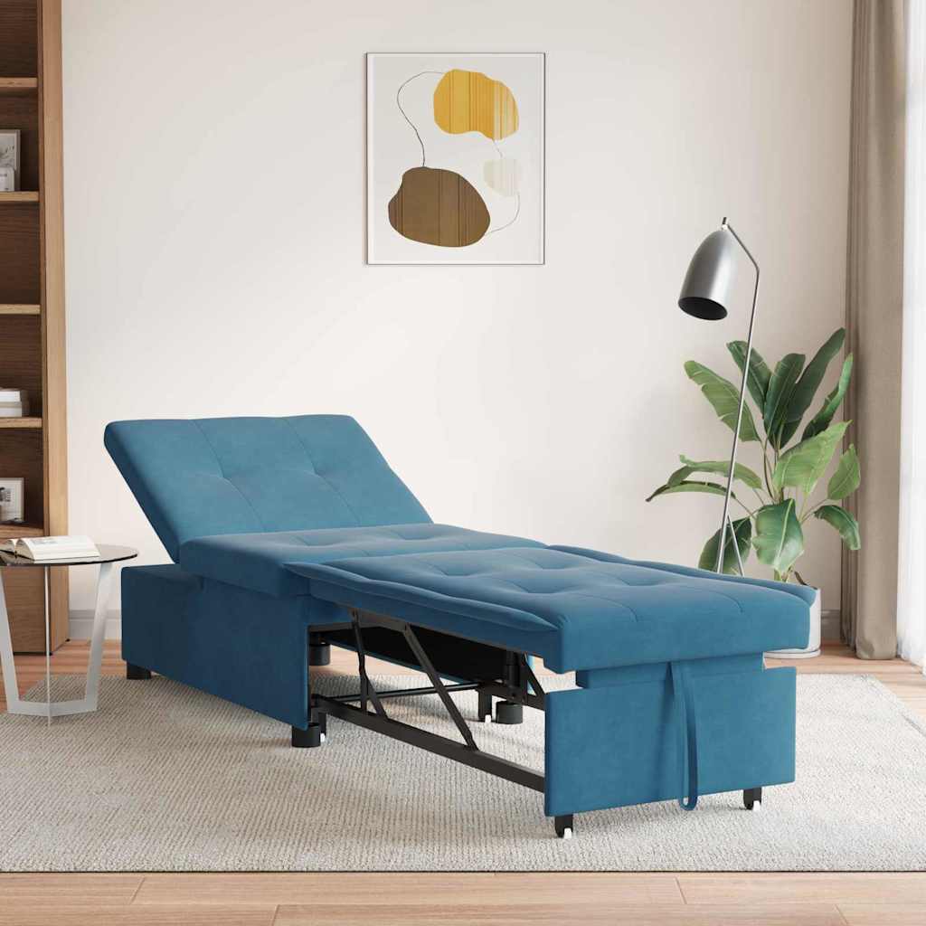 42008593_1.jpg Schlafsofa Blau 194 x 67 x 82 cm Samt – Bild 1