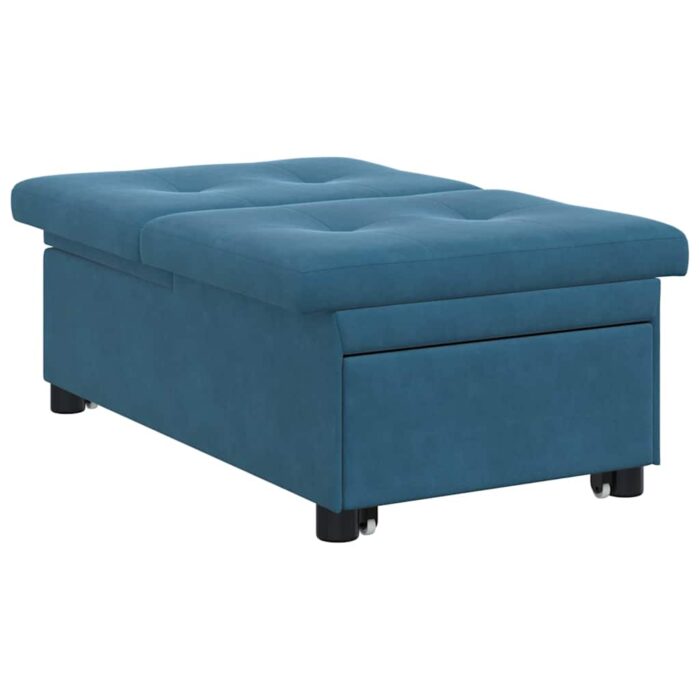 Schlafsofa Blau 194 x 67 x 82 cm Samt – Bild 4