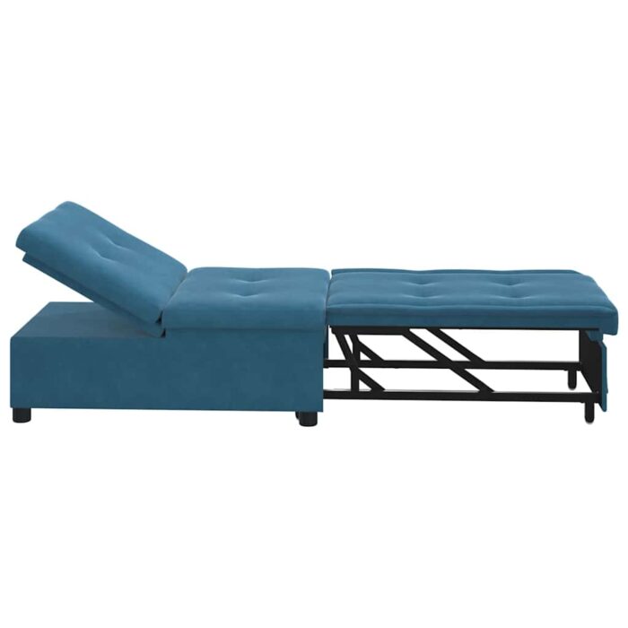 Schlafsofa Blau 194 x 67 x 82 cm Samt – Bild 5
