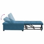 Schlafsofa Blau 194 x 67 x 82 cm Samt – Bild 8