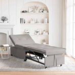 Pull-Out Schlafsofa Hellgrau 194 x 67 x 82 cm Mikrofaser