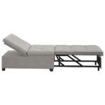 Pull-Out Schlafsofa Hellgrau 194 x 67 x 82 cm Mikrofaser – Bild 5