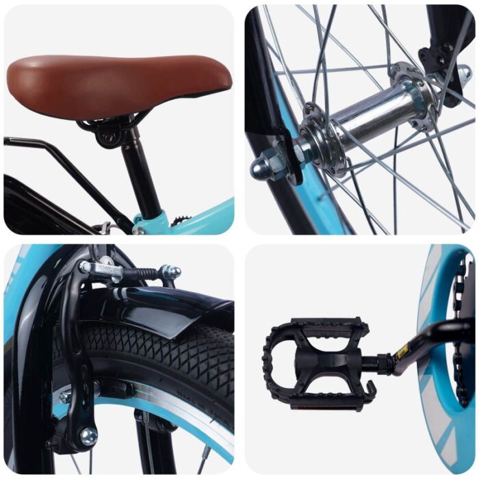 Kinderfahrrad 20 Zoll für 6-11 Jahre alt Himmelblau – Bild 2