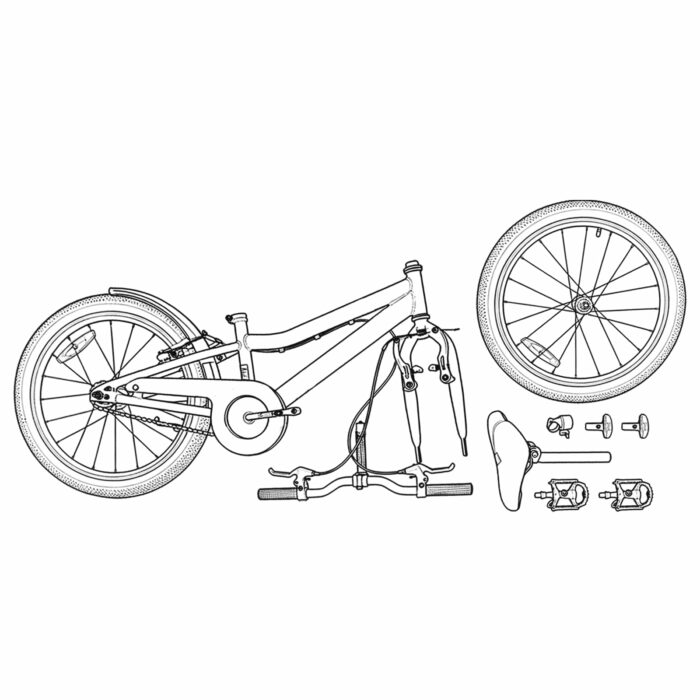 Kids Mountain Bike 20 Zoll 6-Speed für 5-8 Jahre alt Weiss – Bild 8