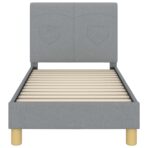 Kinderbettgestell mit Kopfteil Hellgrau 70 x 140 cm Stoff – Bild 5