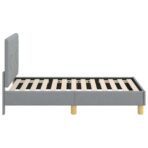 Kinderbettgestell mit Kopfteil Hellgrau 70 x 140 cm Stoff – Bild 6