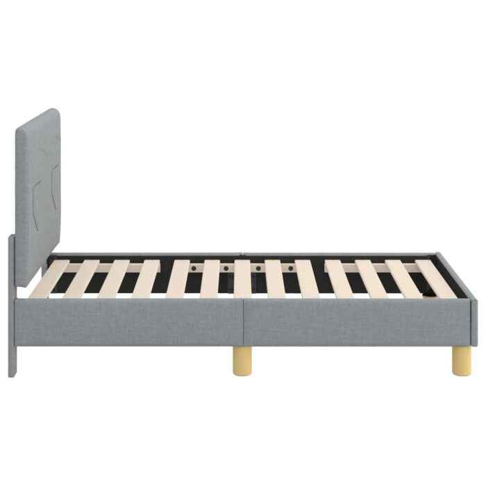 Kinderbettgestell mit Kopfteil Hellgrau 70 x 140 cm Stoff – Bild 6