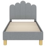 Kinderbettgestell mit Kopfteil Hellgrau 70 x 140 cm Stoff – Bild 5