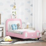 Kinderbettgestell mit Kopfteil mit Kopfteil Rosa 70 x 140 cm PU