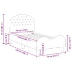 Kinderbettgestell mit Kopfteil Hellgrau 70 x 140 cm Samt – Bild 10