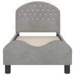 Kinderbettgestell mit Kopfteil Hellgrau 70 x 140 cm Samt – Bild 5