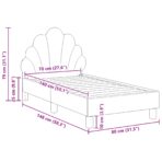 Kinderbettgestell mit Kopfteil Hellgrau 70 x 140 cm Samt – Bild 10