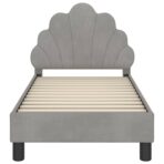 Kinderbettgestell mit Kopfteil Hellgrau 70 x 140 cm Samt – Bild 5