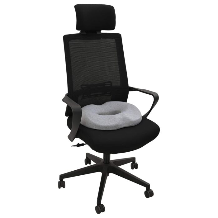 Sitzkissen mit Kissen Hellgrau 42 x 36,5 x 8 cm Baumwolle – Bild 2